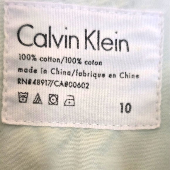 Calvin Klein Soft Green Cotton Fabric jacket style blouse/light jacket Like New! - Picture 3 of 7
